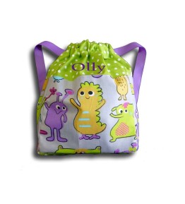 Sac à dos Maternalle Petit Monstre - Haut du sac vert