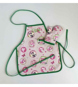 Tablier de cuisine 2-4 ans + manique thème Minet