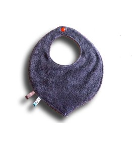 Bavoir Bandana Bébé - Motif Caravane du Cirque - Dos éponge chocolat