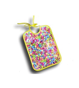 Bavoir Plastique Enfant - Motif Smarties Jaune