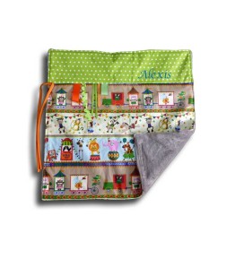 Petite Couverture carrée Bébé - Motif Caravane du Cirque