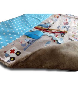 Petite Couverture douce et chaude pour  Bébé - Motif Voitures et Camions