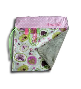 Couverture Plaid Fille Personnalisé - Motif Bestioles du Jardin