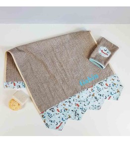 Serviette de Bain Garçon Personnalisée - Petits Zanimos
