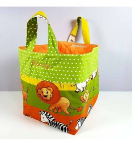 Sac en Tissu Rangement Jouets - Jungle Multicolore