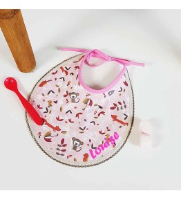 Bavoir Naissance Rose - Petits Zanimos