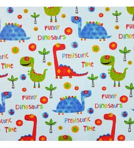 Tissu Enfant Garçon - Motif Petits Dinos