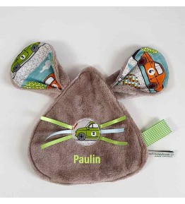 Doudou  Personnalisé - Motif Voiture de Course