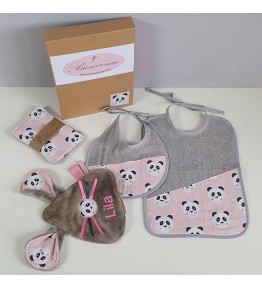 Coffret Bienvenue Personnalisé- Panda Rose