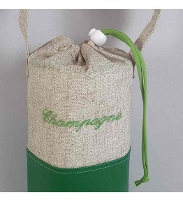 Sac Isotherme à Bouteille Brodé - Modèle Vert Foncé