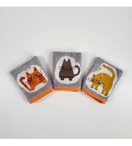 Lot de 3 gants de toilette 18 mois - 3 ans - Chat