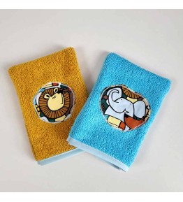 Lot deux gants toilette éponge rigolos - Afrique
