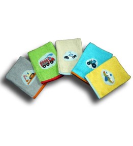 Gants de toilette Enfant Rigolos - Motifs Voitures