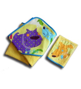 Serviette de bain Bébé Personnalisée - Motifs Chien Rigolos