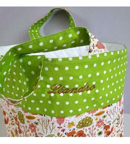Petit Sac à Jouets Brodé - Modèle Renard