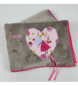 Plaid Naissance Fille Brodé - Fée Rose