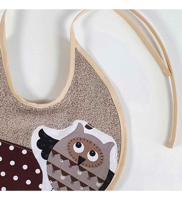 Bavoir Naissance Mixte - Hibou Chouette