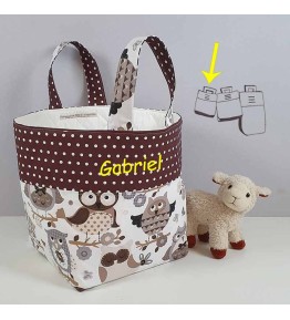 Petit Sac à Jouets Brodé - Petit Modèle Hibou Chouette
