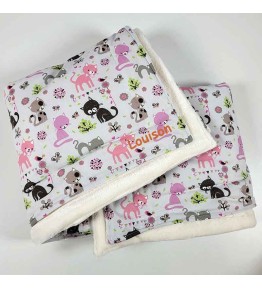 Couverture Chaude Brodée Enfant - Modèle Minouchette