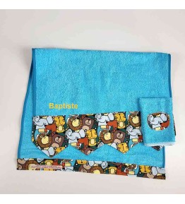 Serviette de Toilette Enfant Bleue Personnalisée - Afrique