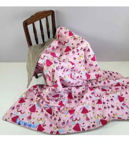 Couverture Plaid Brodé Enfant - Modèle Fée Rose