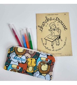Trousse maternelle motif animaux d'Afrique