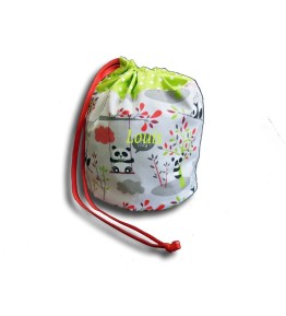 Sac Rond Tissu Enfant - Motif Panda