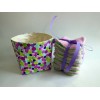 Coffret Cadeau Femme - Carrés coton bambou lavable - Pointilliste violet