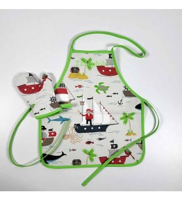 Tablier Enfant Personnalisé 2 à 4 ans - Motif Pirate