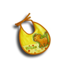bavoir naissance jungle multicolore lion