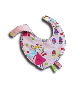 Bavoir bandana fée rose