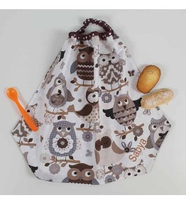 serviette maternelle fille hibou-chouette