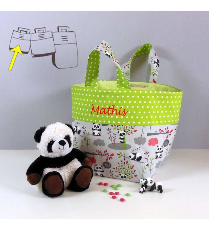 Petit Sac à Jouets Brodé - Motif Panda