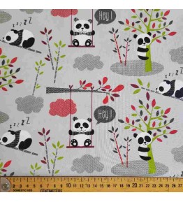 cotonnade avec petits motifs panda