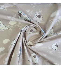 motif oiseau mignon assez gros sur un coton de qualité