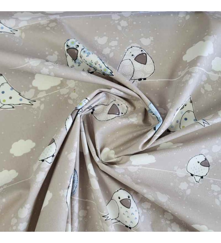 motif oiseau mignon assez gros sur un coton de qualité