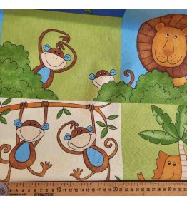 Tissu gai et animé de jolis motifs savane pour enfant