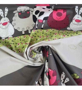 Tissu en coton de qualité, épais aux motifs rigolos