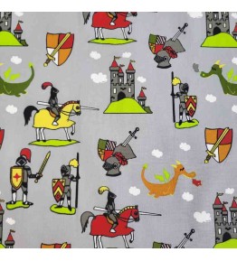 Tissu parfait pour les enfants adorant les chevaliers et les châteaux