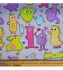 Tissu Enfant Motifs Petits Monstres