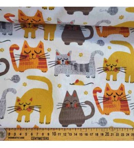 Tissu au mètre avec des motifs chat pour la confection