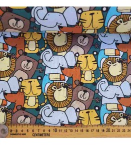 Tissu au mètre avec de petits animaux