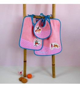 Coffret Naissance 3 Bavoirs Fille - Circus