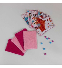 Dix Lingettes en Eponge Lavables pour Bébé - Circus