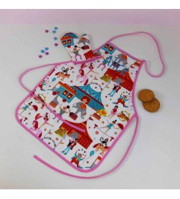Tablier de cuisine fille 4 à 10 ans - Motif Circus