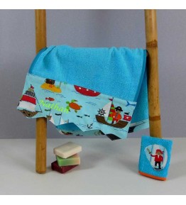 Serviette de Bain Bébé - Motif Pirate