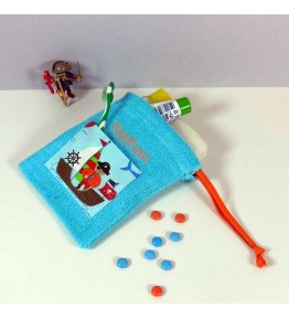 Trousse Toilette Enfant Eponge Bleue - Motif Pirate