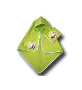 sortie de bain naissance jungle zèbre vert