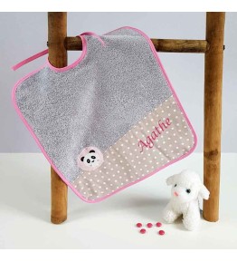 Bavoir Personnalisé Rose - Bavoir Géant Panda Rose