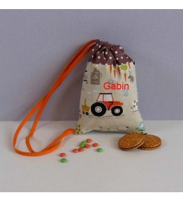 Sac à Personnaliser Maternelle - Motif La Ferme Tracteur